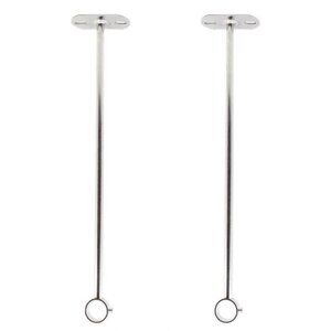 NEW! PACK of 2! Ceiling Mount Bracket, Stainless Steel Wardrobe Pipe Rod Holder